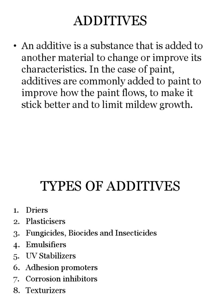 Additives in Paints PDF