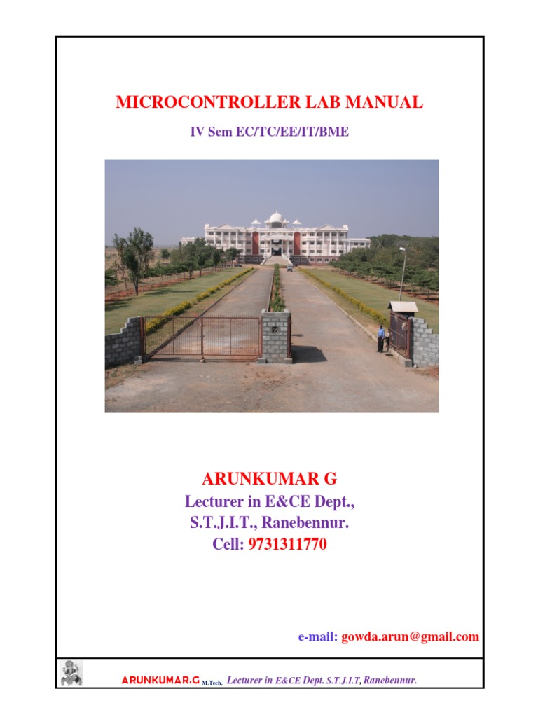 Microcontroller 8051 Lab Manual PDF Electronics Electronic
