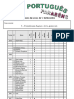 Resultados da sessão de 12 de Novembro