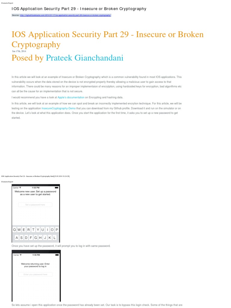 IOS Application Security Part 29 - Insecure or Broken Cryptography ...