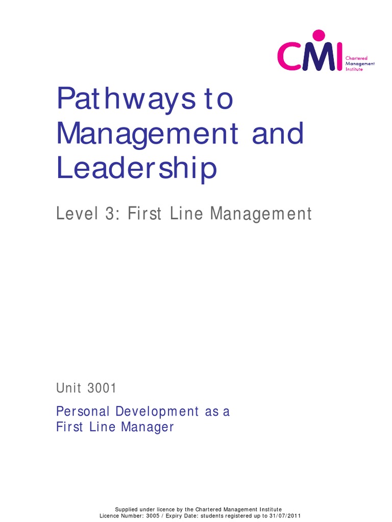 CMI Workbook 3001 | PDF | Personal Development | Educational Assessment