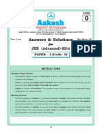 JEE Advanced 2014 Question Paper Solutions by Aakash Institute