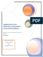 Regulación de Los Alimentos Autorizados en Escuelas Publicas