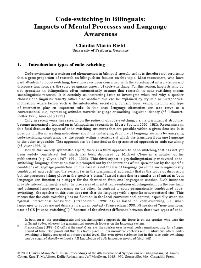 Code Switching | PDF