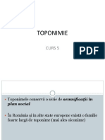 Curs 5 Toponomastica