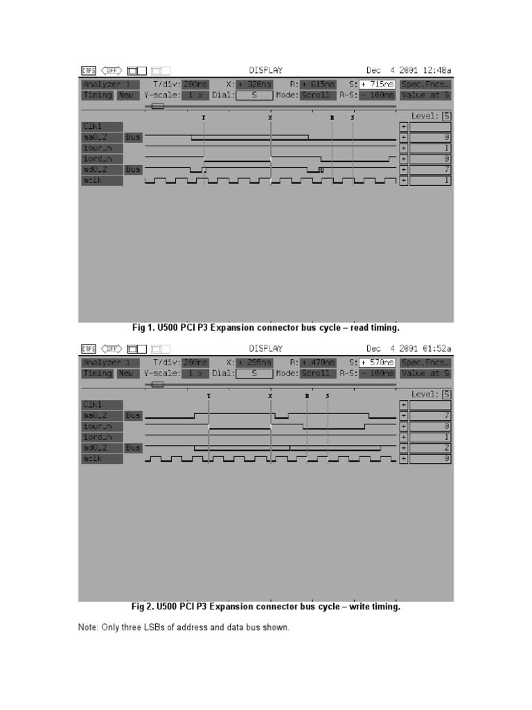 Fig 1. U500 PCI P3 Expansion Connector Bus Cycle - Read Timing | PDF ...