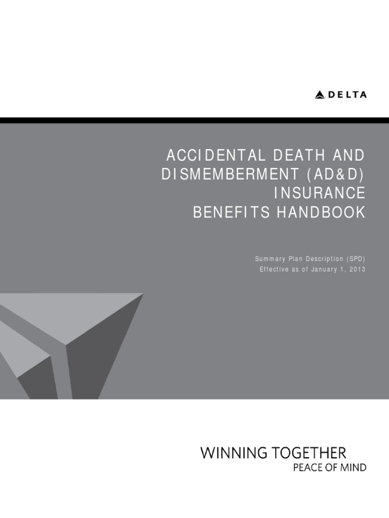 AD&D Insurance Benefits Handbook | PDF | Employee Retirement Income ...