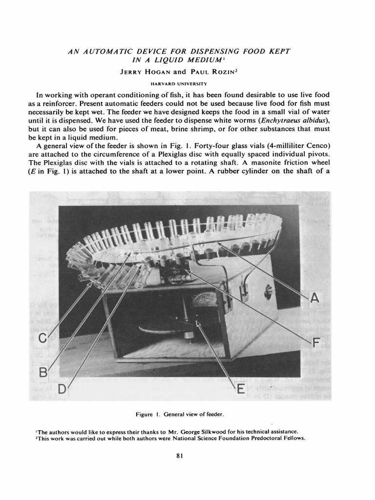 An Automatic Device For Dispensing Food Kept in A Liquid Medium | PDF ...