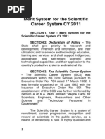 SCS - Merit System For The Scientific Career System CY 2011