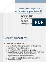 Advanced Algorithm Design and Analysis (Lecture 5) : SW5 Fall 2004