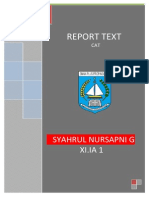 Report Text: Syahrul Nursapni G Xi - Ia 1