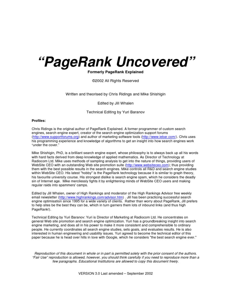 Page Rank | PDF