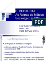 Durkheim As Regras Do Método Sociológico