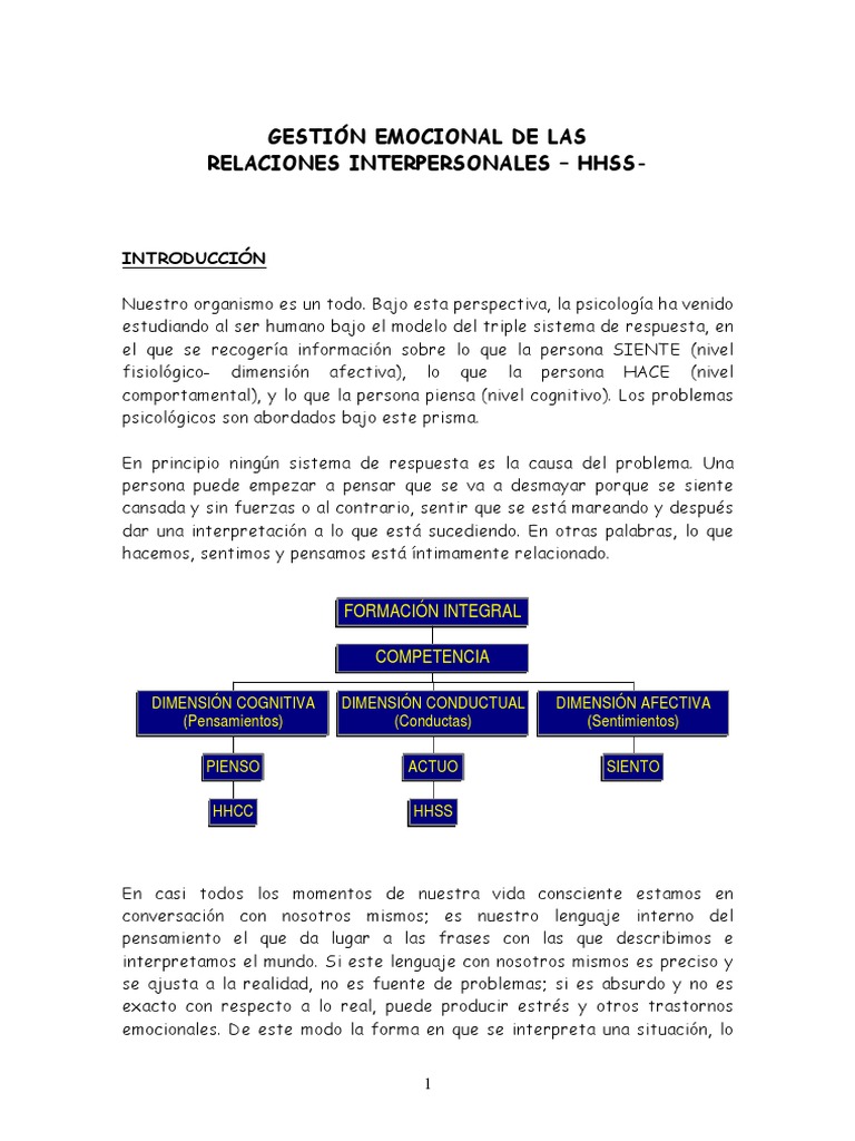 Gestion Emocional de Las Relaciones Interpersonales | PDF