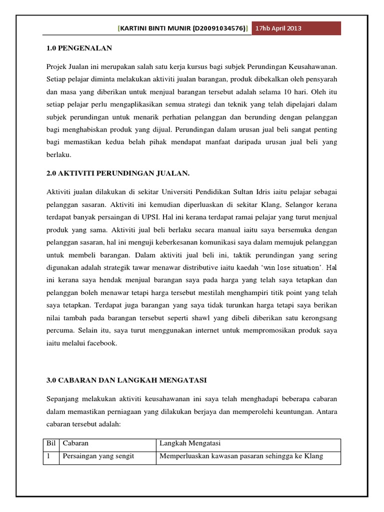 Contoh Laporan Aktiviti Pdf