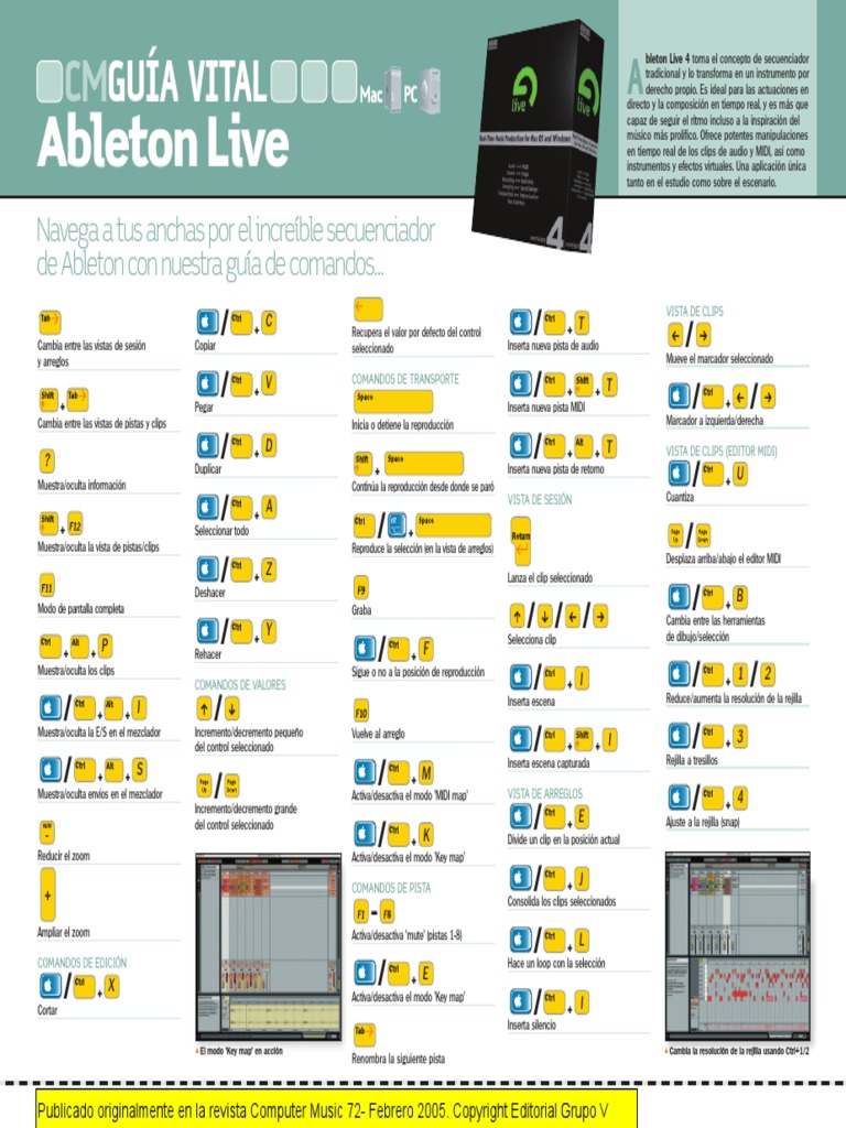 Guia de Shortcut en Ableton Live | PDF | Informática | Informática y