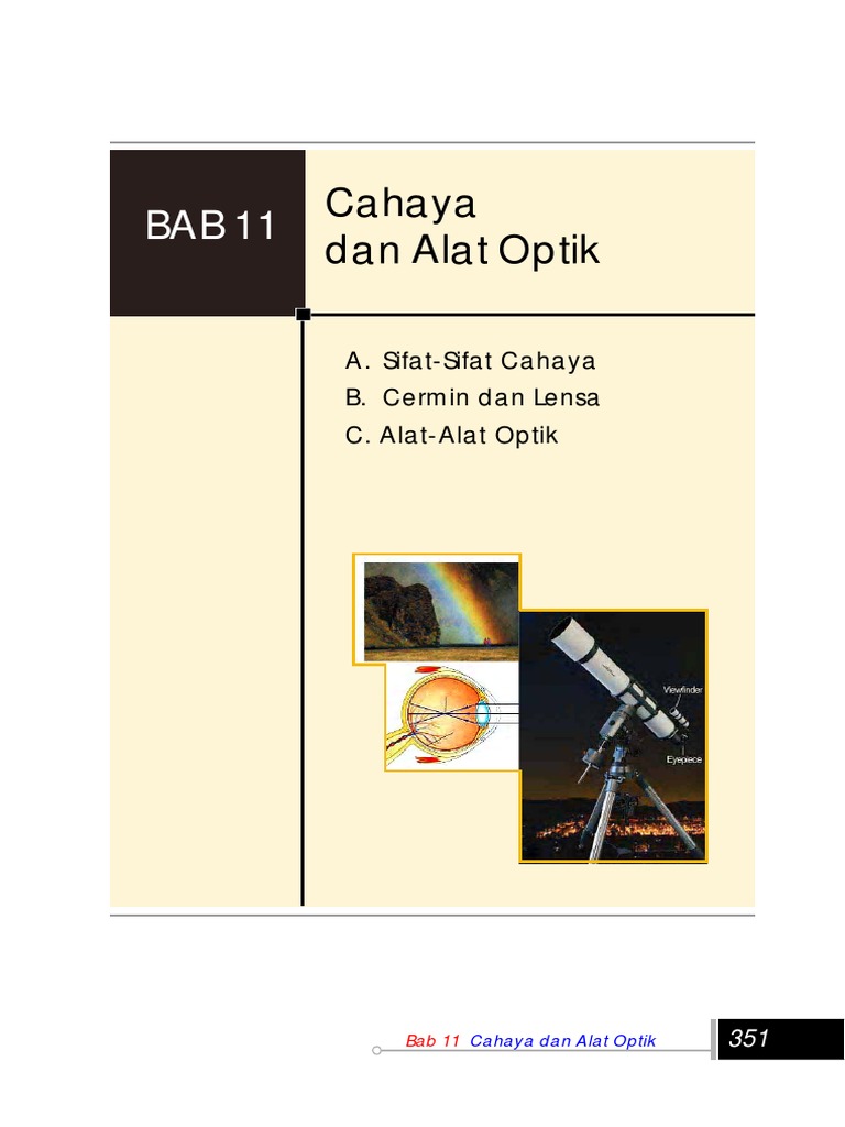 Optik cahaya dan Cahaya dan