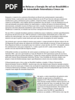 Descubra Tudo em Relacao a Energia Do sol no Brasil(BR) e Como o  Mercado de Intensidade Fotovoltaica Cresce no Nosso Pais