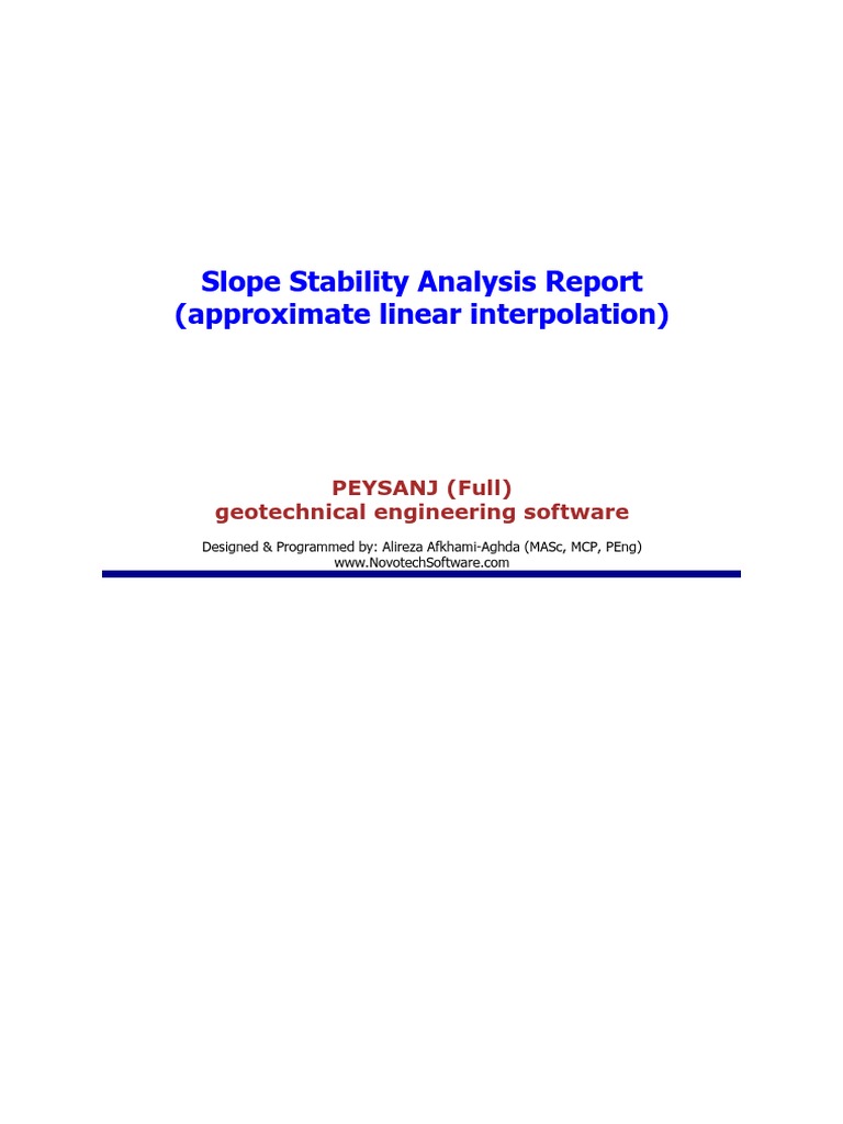 Slope Stability Analysis Report | PDF