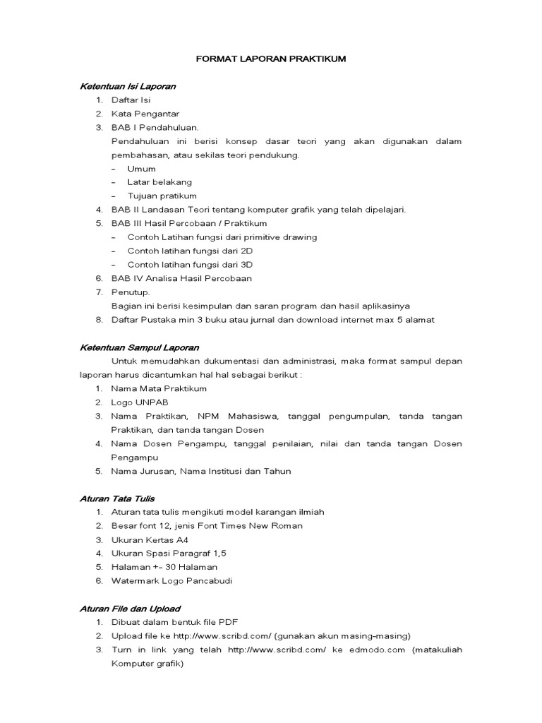 Format Laporan Praktikum | PDF