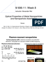 CHM 696-11: Week 8: Optical Properties of Metal Nanoparticles and Nanoparticle Assemblies