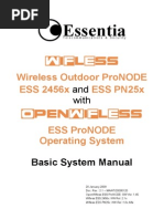 Essentia Wifless ESS PN25x (HW All) & ESS 2456x (HW 2.1x) Basic System Manual - OpenWifless ESS ProNODE Ver 1.45 - 20090120