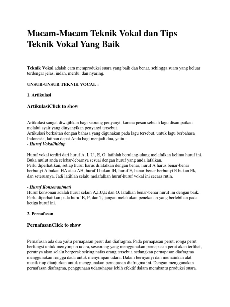 Teknik Vokal