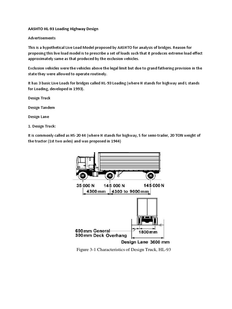 AASHTO HL-93 Loading Highway Design | Truck | Structural Load
