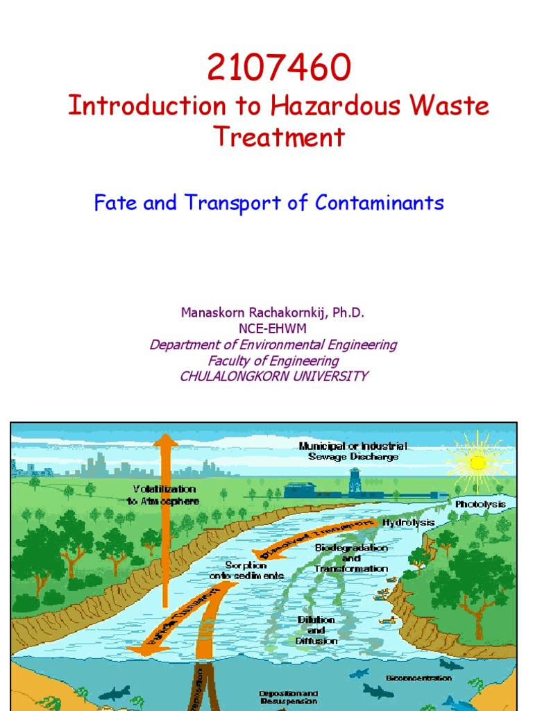Fate and Transport of Contaminants | PDF | Solubility | Adsorption