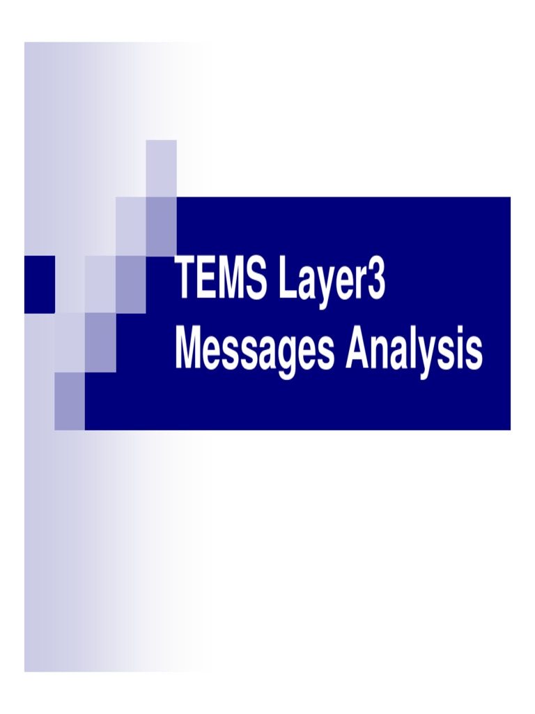 Tems Layer3 Messages Analysis Pdf Osi Model Telecommunications