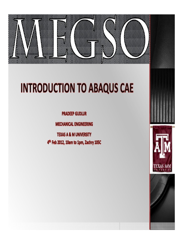ABAQUS Workshop: Stress Analysis Guide | PDF | Deformation (Mechanics ...