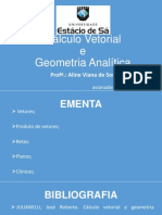 Cálculo Vetorial e Geometria Analítica