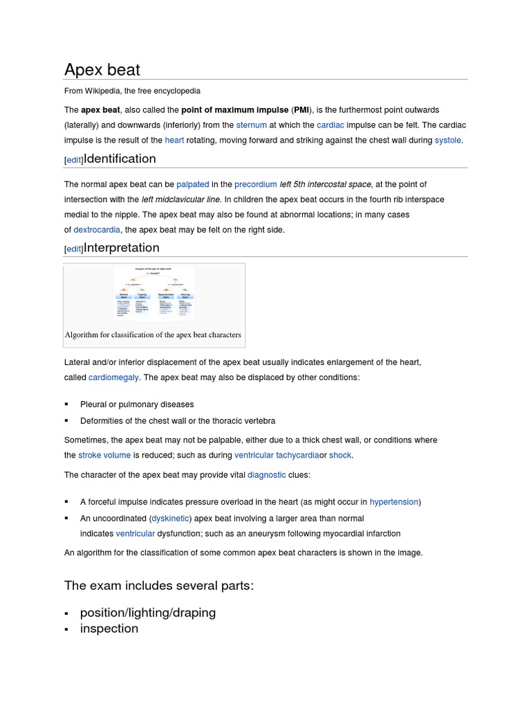 Apex Beat..how To Locate PDF Pulse Blood Pressure