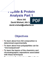 Peptide & Protein Analysis Part 1: Micro 343 David Wishart, Ath 3-41 David - Wishart@ualberta - Ca