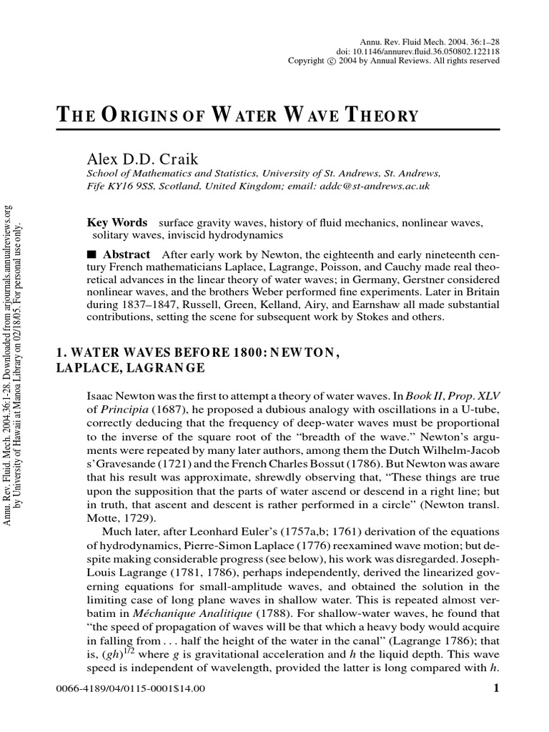 Origins of Wave Theory | PDF