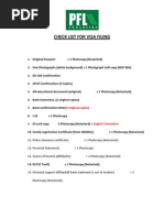 Check List For Visa Filing: (2 Original Copies)