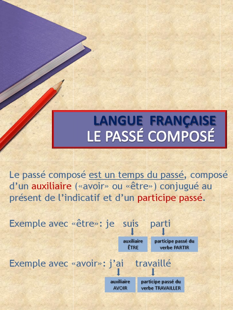 Verbe Travailler Au Passé Composé Le Passé Composé | PDF | Verbe | Typologie linguistique