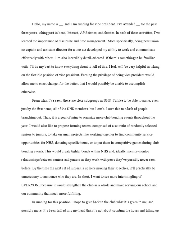 Sample Two Minute Speech  PDF  National Health Service (England