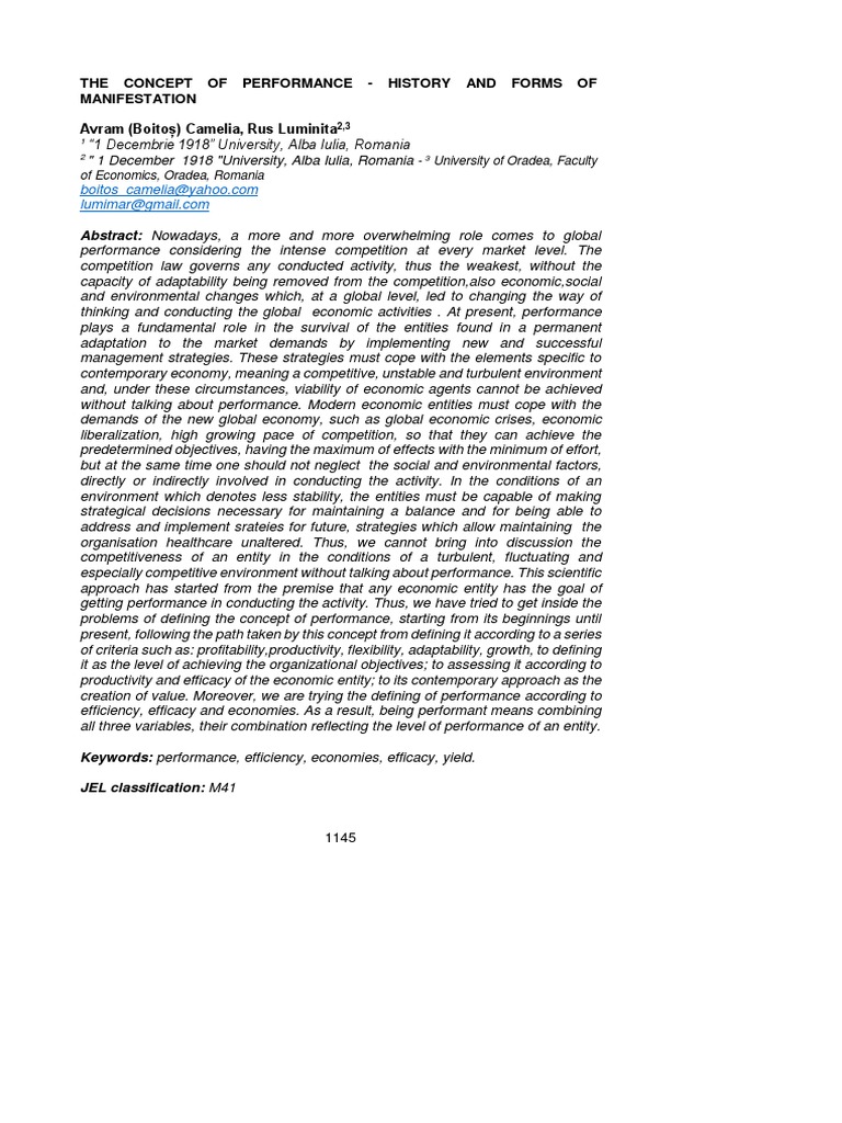 Evolution of Performance Concepts | PDF | Profit (Accounting ...