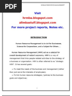 Origin of Hrm in India Project Report