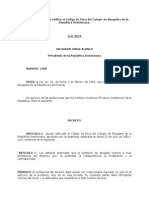 Decreto 1290-83, Codigo de Etica Del Colegio de Abogados de La Republica Dominicana