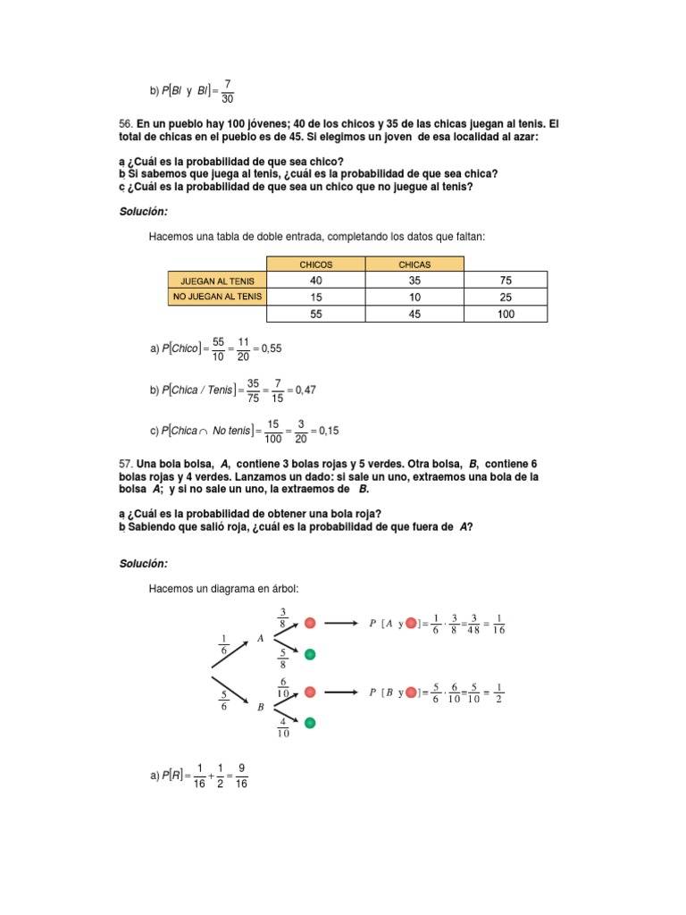 Problemas de Probabilidad Resueltos | PDF | Probabilidad | Ocio