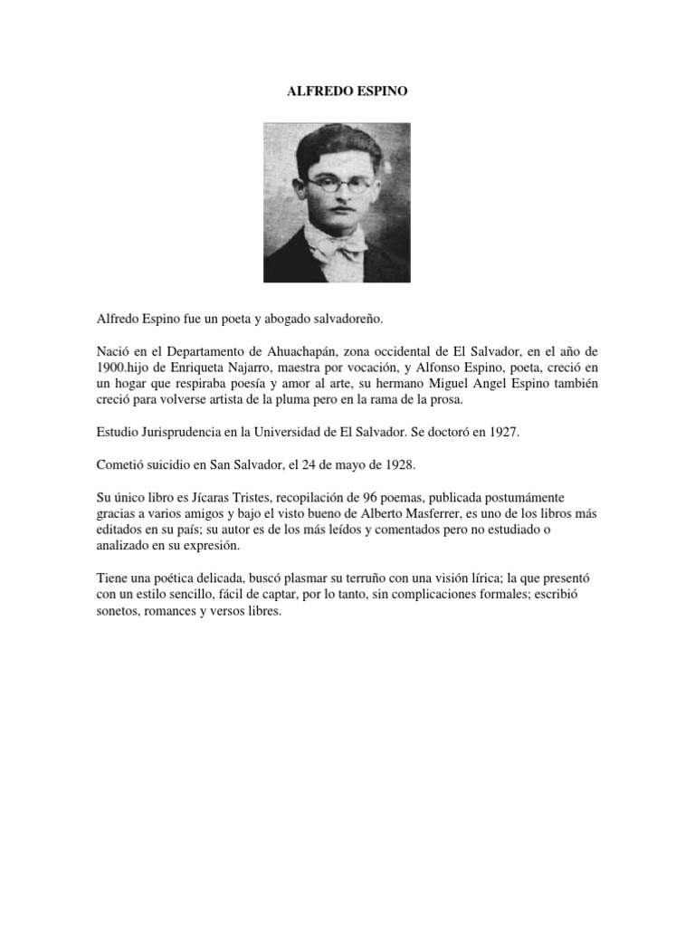 Alfredo Espino PDF Personas Poesía