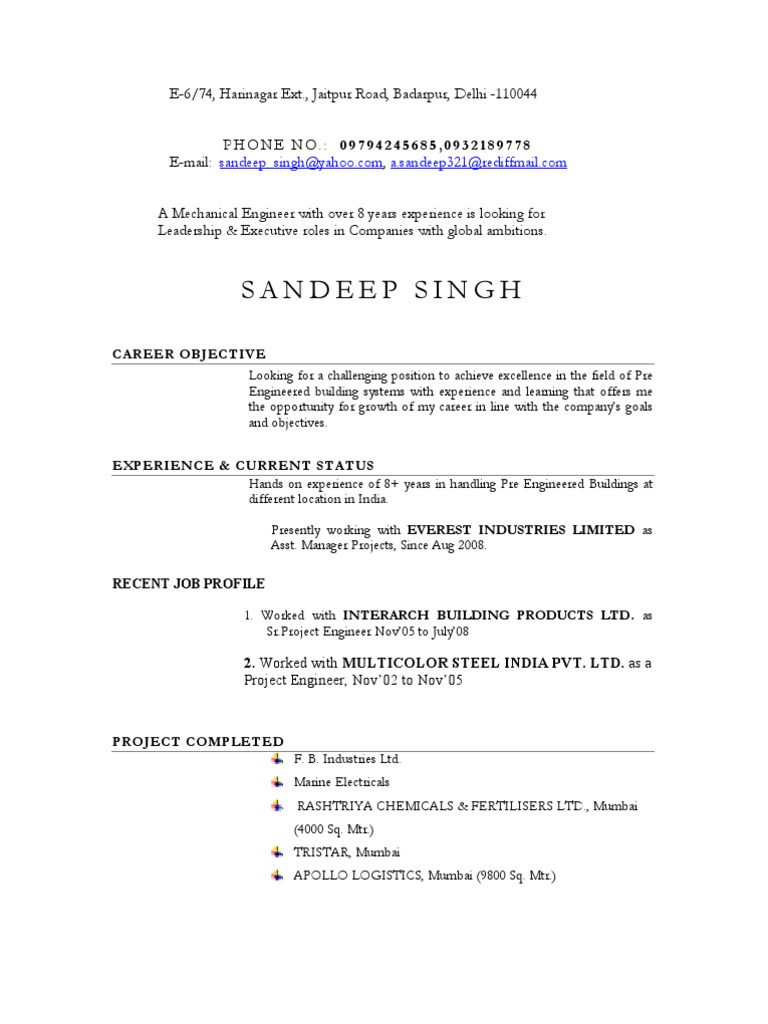 Sandeep CV | PDF | Business