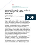 España-InSHT-Benavides [La Formación Superior en Prevención de Riesgos Laborales, Una Carrera Universitaria]