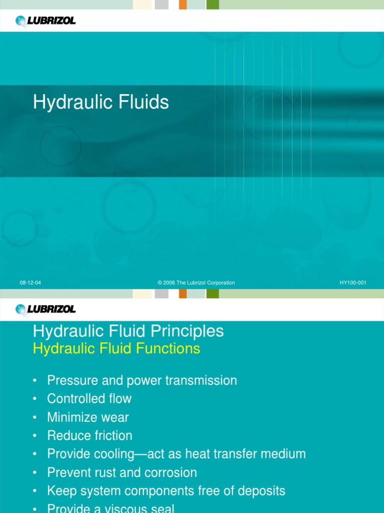 X Hydraulic Fluids Electronic Handout PDF Petroleum Pump