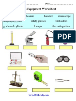 Lab Equipment Worksheet