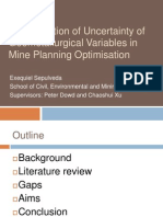 Quantification of Uncertainty of Geometallurgical Variables in Mine