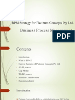 BPM Strategy For Platinum Concepts Pty LTD.: Business Process Management