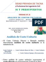 Costos y Presupuestos de Obra - UPT ( Tacna )